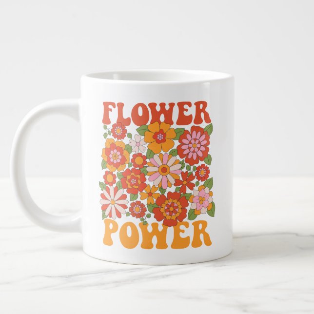 Groovy Flower Power Graphic Jumbo Mugg (Vänster)