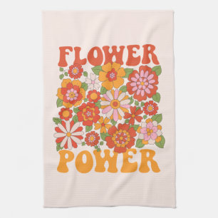 Groovy Flower Power Graphic Kökshandduk