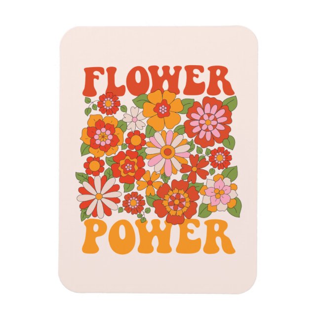 Groovy Flower Power Graphic Magnet (Vertikal)