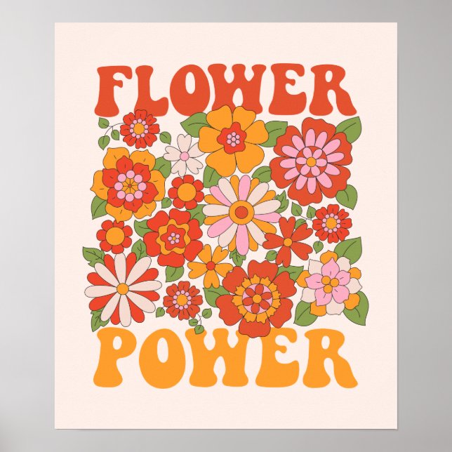 Groovy Flower Power Graphic Poster (Framsidan)