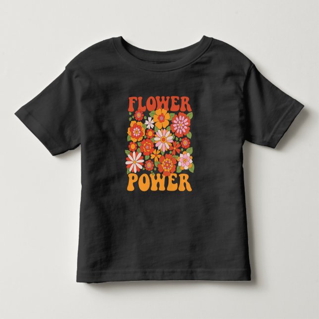 Groovy Flower Power Graphic T Shirt (Framsida)