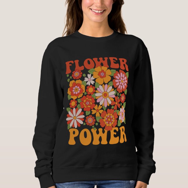 Groovy Flower Power Graphic T Shirt (Framsida)