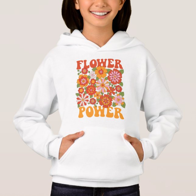 Groovy Flower Power Graphic T Shirt (Framsida)
