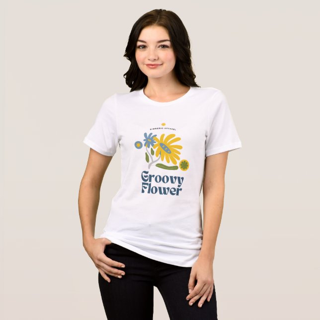 Groovy Flower Retro Aestthetic T Shirt (Framsida Full)