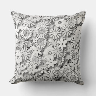 Groovy Flowers Garden Monocrome Kudde