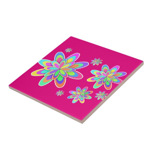 Groovy Flowers Kakelplatta (Sidan)