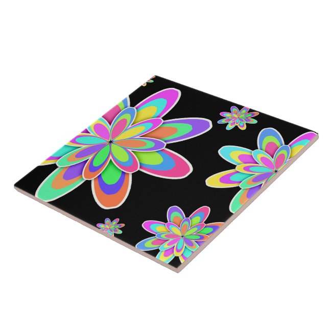 Groovy Flowers Kakelplatta (Sidan)