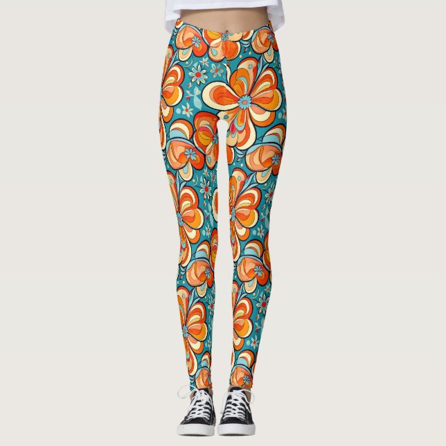 Groovy Flowers med Vintage Vibes Leggings (Framsida)
