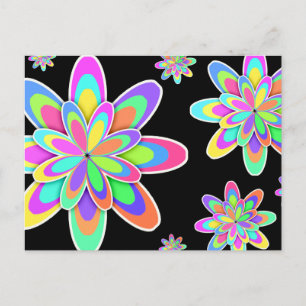 Groovy Flowers Vykort