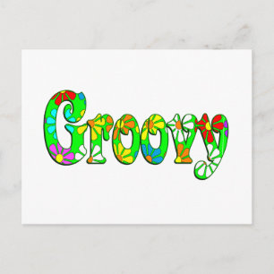 Groovy Flowers Vykort