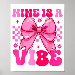 Groovy födelsedag nio är en stämning tjejer tonåri poster