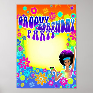 Groovy Födelsedagsfest Poster