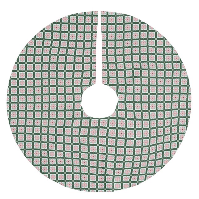 Groovy Folklig Bohemsk Eklektisk Julmönster Julgransmatta Borstad Polyester (Framsidan)
