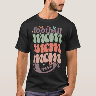 Groovy Football Mamma Game Retro Mamma American Fo T Shirt