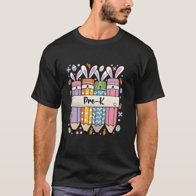 Groovy förskolelärare påskharen lär påsk  t shirt (Framsida)