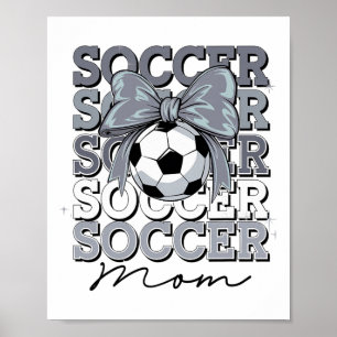 Groovy fotbollsmamma Mor Coquette Bow Fotboll _1 Poster