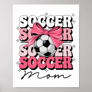Groovy fotbollsmamma Mor Coquette Bow Fotboll Poster