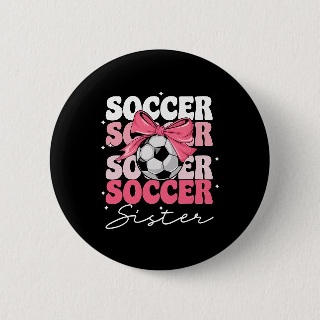 Groovy Fotbollssyster Coquette Bow Fotboll _2  Knapp (Framsida)