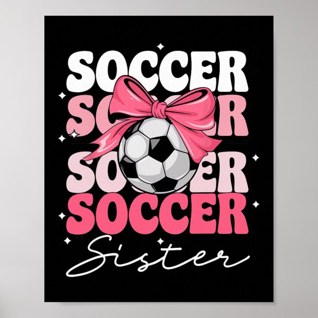 Groovy fotbollssyster Coquette Bow fotboll _2  Poster (Framsidan)