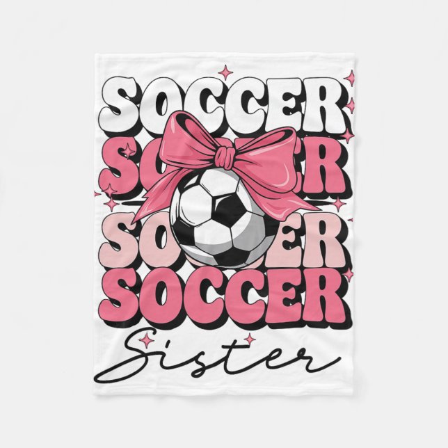 Groovy fotbollssyster Coquette Bow fotboll  Fleecefilt (Framsidan)