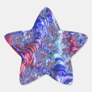 Groovy Fractal Stjärnformat Klistermärke