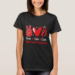 Groovy Fredlighet Kärlek Botar Blodcancer Medveten T Shirt