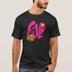 Groovy Fredstecken Kärlek 60 s 70-tal Retro Hippie T Shirt