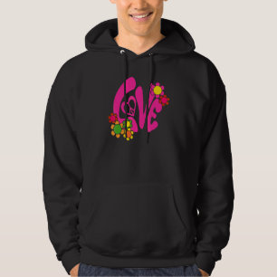 Groovy Fredstecken Kärlek 60-Tal 70-Tal Retro Hipp Hoodie