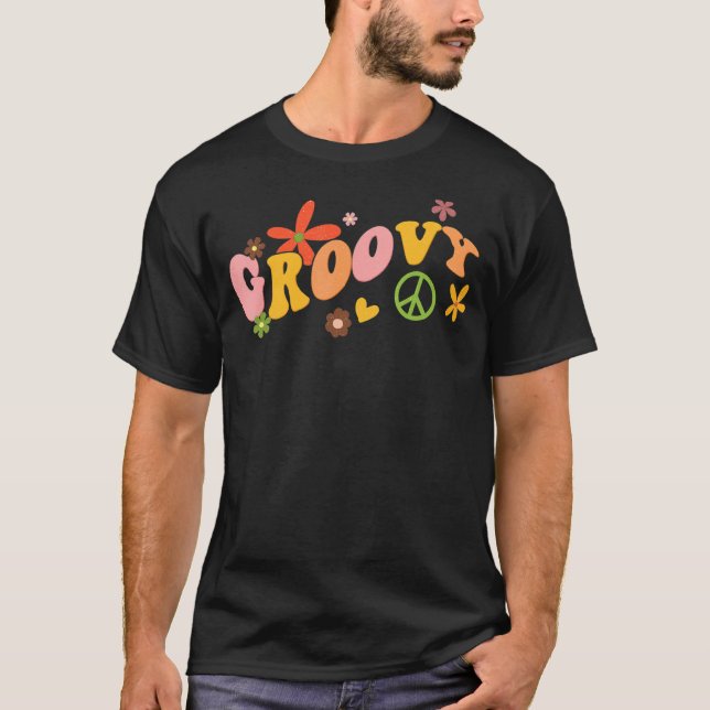Groovy Fredstecken Kärlek Retro 60 s 70-talets Blo T Shirt (Framsida)