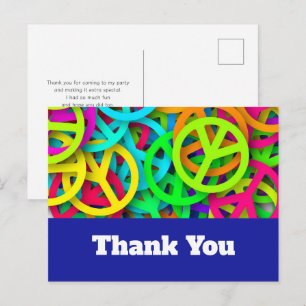 Groovy Fredstecken Rainbow Mönster Vykort