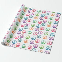 Groovy fredstecken vattenfärg stil hippie kärlek presentpapper