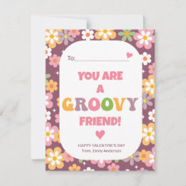 Groovy Friend Classroom Valentine Julkort