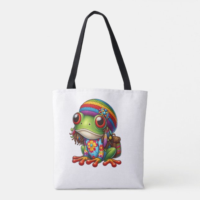 Groovy Frog med påfyllnad Tygkasse (Baksida)