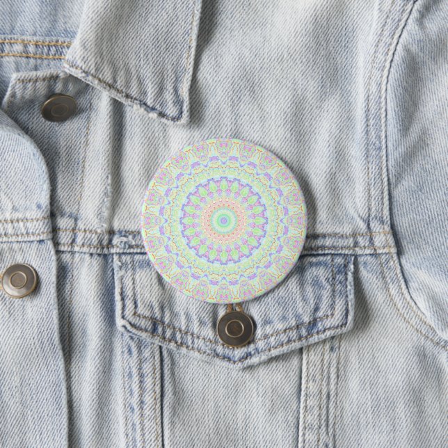Groovy Funky Boho Hippie Rainbow Abstrakt Mandala Knapp (In Situ)