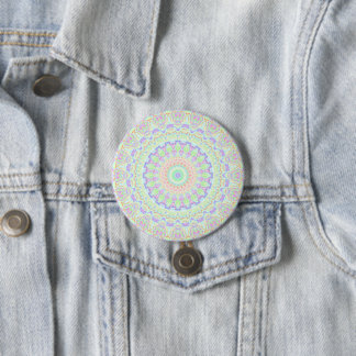 Groovy Funky Boho Hippie Rainbow Abstrakt Mandala Knapp
