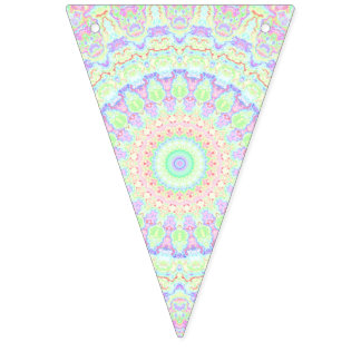 Groovy Funky Boho Hippie Rainbow Abstrakt Mandala Vimplar