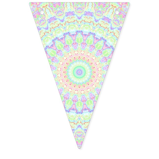 Groovy Funky Boho Hippie Rainbow Abstrakt Mandala Vimplar (Första flaggan)