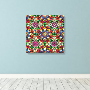 Groovy Funky Flower Power Canvastryck