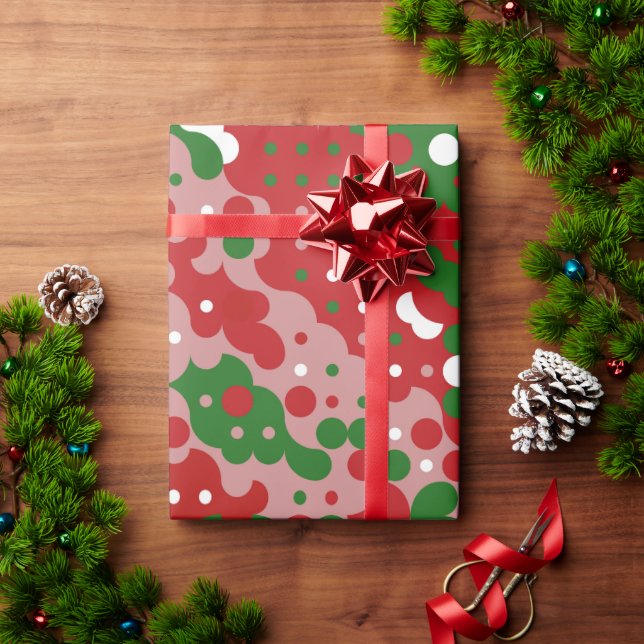 Groovy Funky Mod Retro jul Mönster Presentpapper (Julgåva)