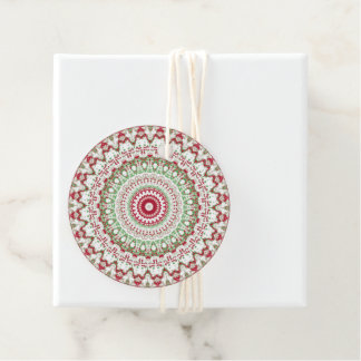 Groovy Funky Tie Dye Jul Boho Hippie Mandala Gåvor Etiketter