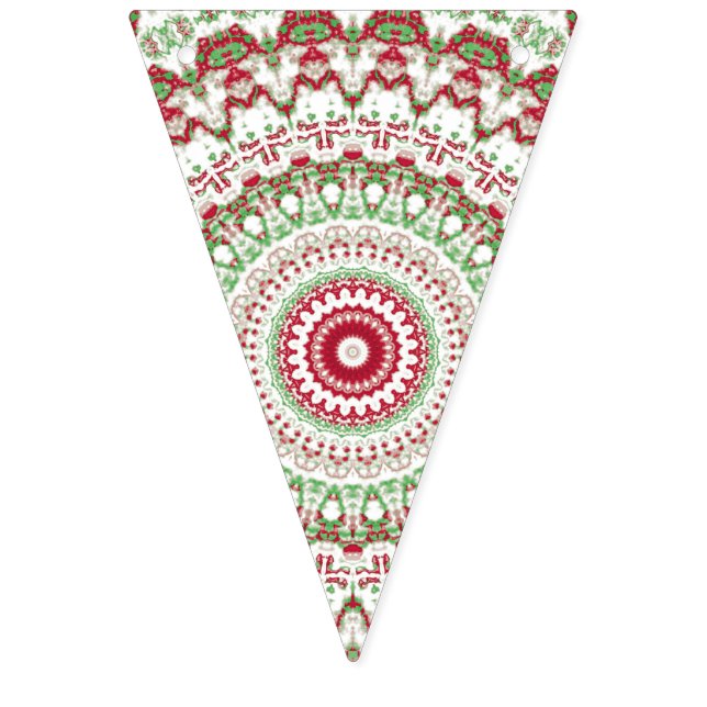 Groovy Funky Tie Dye jul Boho Hippie Mandala Vimplar (Första flaggan)
