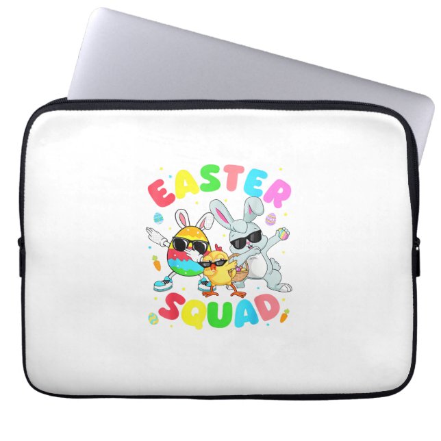 Groovy Funny Rabbit Egg Chick Easter Squad Day Men Laptop Fodral (Framsidan)