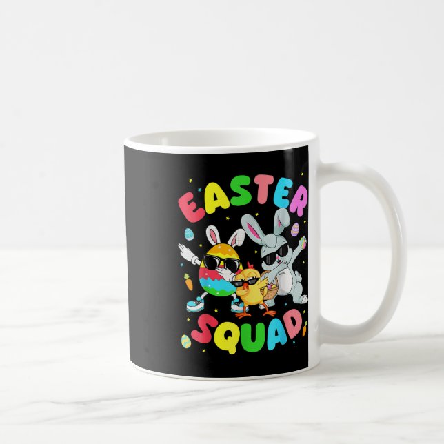 Groovy Funny Rabbit Egg Chick Påsk Squad Day Manar Kaffemugg (Höger)