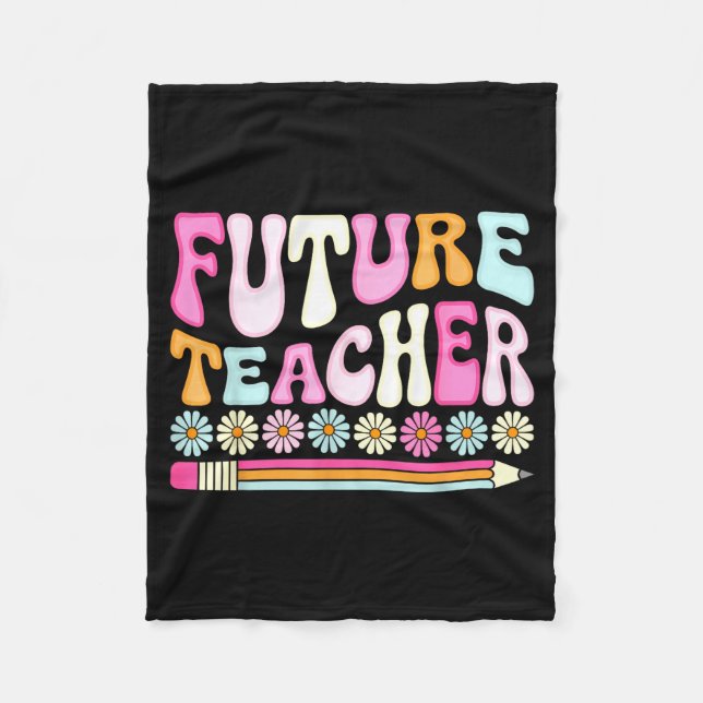 Groovy Future Teacher Student Graduation Teacher I Fleecefilt (Framsidan)