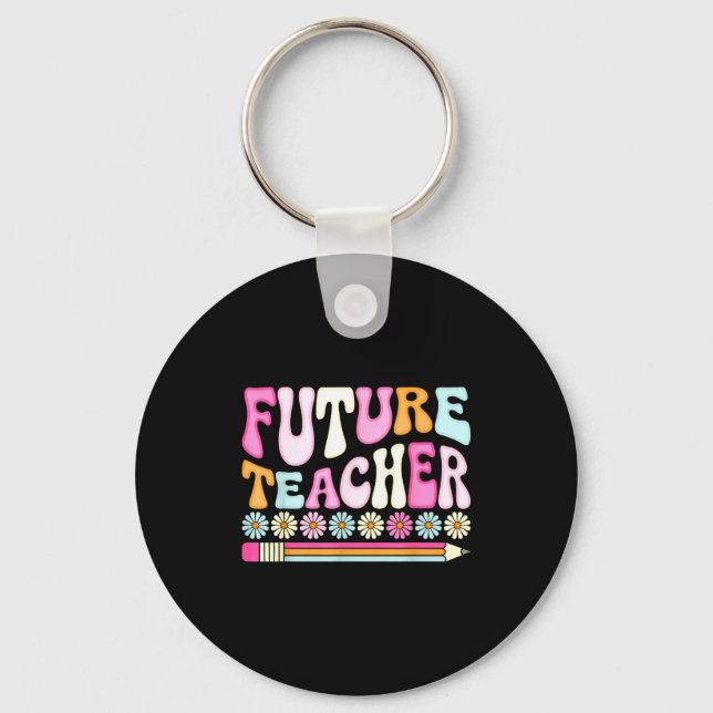 Groovy Future Teacher Student Graduation Teacher I Nyckelring (Framsida)