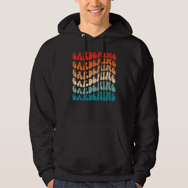 Groovy Gardening For Girl Women Retro 70s Hippie B Hoodie (Framsida)