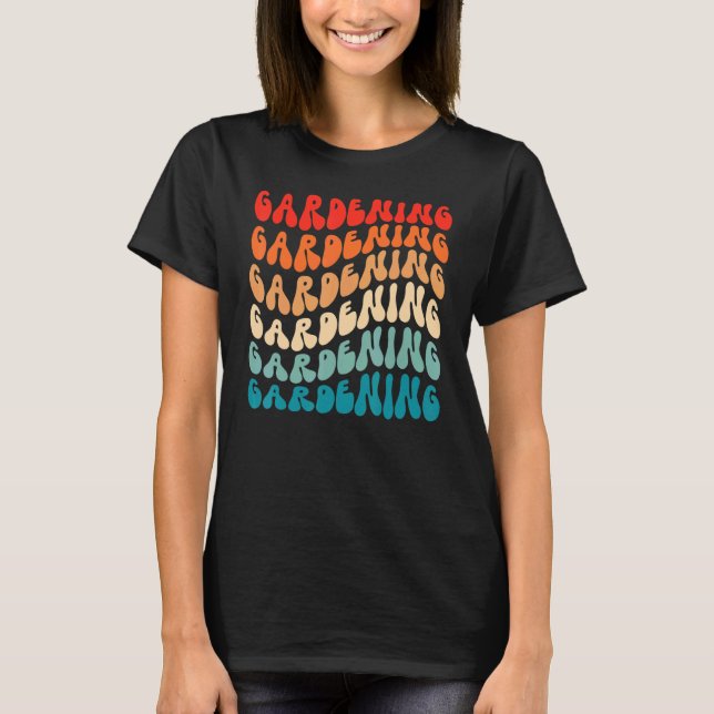 Groovy Gardening For Girl Women Retro 70s Hippie B T Shirt (Framsida)