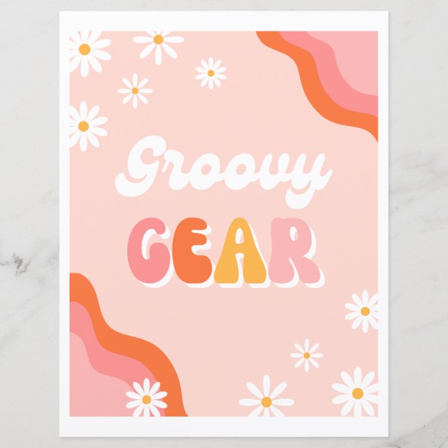 Groovy Gear Sign | Groovy Party Station Sign (Framsida)