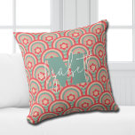 Groovy Geometric Blommigt Kudde<br><div class="desc">Ditt monogram och första namn högljutt en blommigt och ett geometriskt mönster i en palett med groovy färg,  dekorativ kudde är roligt för dig,  dina barn,  sovrum på college eller ge som gåva. (Du kan ta bort monogrammet och första namn,  bara lämna anpassning tom.)</div>