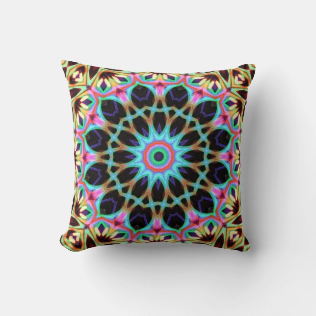 Groovy Geometric Blommigt Mandala Cushion Kudde (Framsida)